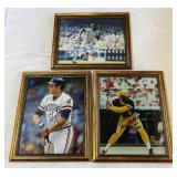 (3) Framed Baseball Autographs - Bill Madlock, Mickey Rivers, Rick Hayes