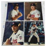 (4) Minnesota Twins Baseball Autographed 8x10" Photos - 1