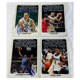 (4) Minnesota Timberwolves Autographed Basketball Game Programs
