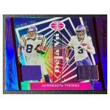 Randy Moss / Jordan Addison 2023 Illusions déjà vu Dual Swatch 047/199 Minnesota Vikings Football Card No. DV-MA
