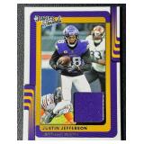 Justin Jefferson 2025 Donruss Jersey Minnesota Vikings Football Card No. DTH-JJN