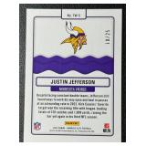Justin Jefferson 2023 Donruss Elite Title Waves Blue 10/25 Minnesota Vikings Football Card No. TW-5