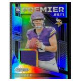 JJ McCarthy RC Relic 2024 Prizm Premier Jerseys Minnesota Vikings Rookie Football Card No. PJ-JJM