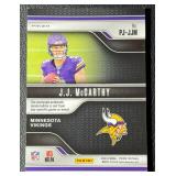 JJ McCarthy RC Relic 2024 Prizm Premier Jerseys Minnesota Vikings Rookie Football Card No. PJ-JJM