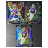 JJ McCarthy 3-Card Select Silver Holo Minnesota Vikings Football Card Lot