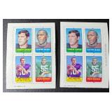 2 Fran Tarkenton 1969 Topps 4 in 1 Stamp Vintage Minnesota Vikigns Football Cards