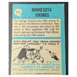 Minnesota Vikings 1964 Philadelphia Team Football Card No. 111