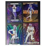 Justin Jefferson 4-Card Parallel/Numbered Minnesota Vikings Football Card Lot