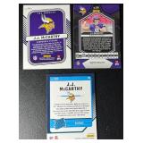 JJ McCarthy 3-Card Minnesota Vikings Rookie Football Card Lot