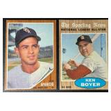 Luis Aparicio and Ken Boyer 2-Card 1962 Topps Vintage Baseball Card Lot
