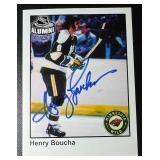 Henry Boucha Autographed Jumbo Card Minnesota Wild