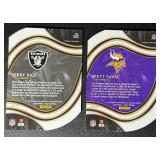 2-Card 2020 Select HOF Parallel Die-Cut Football Card Lot - Favre and Rice