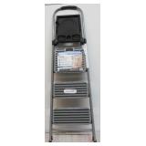 Cosco 3 Step All Steel Step Stool with Tray: Folding Ladder, 225 lb Capacity, Silver, 3 Rungs, 28.74" Max Height