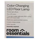 Color Changing LED Floor Lamp with Remote Control Mood and Ambient Lighting Black - Room Essentials™