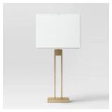 Window Pane Table Lamp with USB Nickel - Threshold