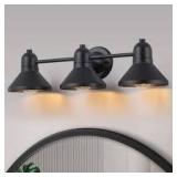 C Cattleya 23.5 in. 3-Light Powder-coated Black Vanity Light Fixture