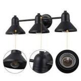 C Cattleya 23.5 in. 3-Light Powder-coated Black Vanity Light Fixture