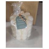 Pack of 18 - Unscented 4" Candles - Individually Wrapped (6-Bubble Pillar, 6-Wavy Pillar, 6-Arch Pillar)  - 18 Candles Total