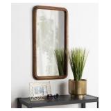 22" " Rounded Rectangle Wall Mirror Walnut Brown - Threshold (6605)