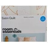 Full/Queen Satin Quilt, Flower Design - Room Essentials,