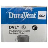 Model DVL Double Wall Stove Pipe 6in. Diameter Stovetop Adapter, Damper