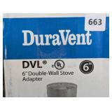 Model DVL Double Wall Stove Pipe 6in. Diameter Stovetop Adapter, No Damper