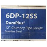 DuraPlus All-Fuel Chimney 6in. X 12in. Diameter Chimney Pipe, Stainless Steel