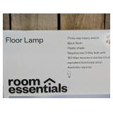 Torchiere Floor Lamp Black - Room Essentials™: Minimalist Standing Light with 3-Way Switch