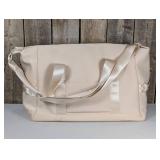 ALL IN MOTION - FAUX NEOPRENE WEEKENDER BAG, CREAM