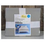 King Cotton Blend Sateen Duvet Cover Set Light Gray/White Dot