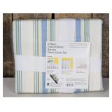 2 Piece Cotton Blend Sateen Duvet Cover Set, Striped Colored