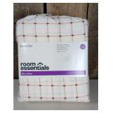 Room Essentials Queen Microfiber Sheet Set, Pink Grid