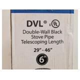 Model DVL Double Wall Stove Pipe 6in. Diameter x 29in. to 46in. Telescoping Pipe Length