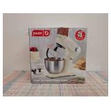 Dash Tilt Head 3.5qt 12-Speed Stand Mixer with 3 Attachments Cream