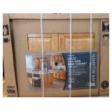 Hampton 36 in. W x 24 in. D x 34.5 in. H Assembled Sink Base Kitchen Cabinet in Medium Oak