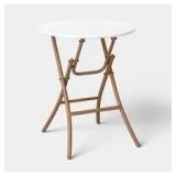 Steel Round French Cafe Outdoor Patio Bistro Table Beige - Threshold