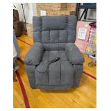 Recliner Chair with Massage and Heating, Home Theater Seating with Lumbar Support, Adjustable Electric Power Lift Chairs - Gray