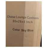 80 x 26 x 4 in. (2-Pack) Outdoor Chaise Lounge Cushion, Water Resistant Patio Replacement Seat Cushion, Sky Blue