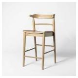 Kaysville Curved Back Wooden Counter Height Barstool Gray Wash - Threshold