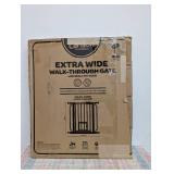 Carlson 51" Extra Wide Walk-Thru Pet Gate with Small Pet Door - White: Steel, Pressure-Mounted