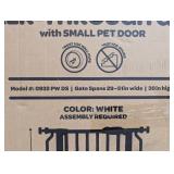Carlson 51" Extra Wide Walk-Thru Pet Gate with Small Pet Door - White: Steel, Pressure-Mounted