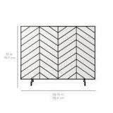 Best Choice Products - 38x31in Single Panel Handcrafted Iron Chevron Fireplace Screen w/ Distressed Finish - Satin Black