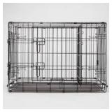 Wire Collapsible Dog Crate - L - Black - Boots & Barkley Metal Frame