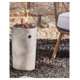 17" Pipestone Outdoor Column Fire Pit Gray - Threshold Modern Propane Gas Firepit with Lava Rock and Cover