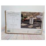 17" Pipestone Outdoor Column Fire Pit Gray - Threshold Modern Propane Gas Firepit with Lava Rock and Cover