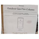 17" Pipestone Outdoor Column Fire Pit Gray - Threshold Modern Propane Gas Firepit with Lava Rock and Cover