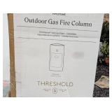 17" Pipestone Outdoor Column Fire Pit Gray - Threshold Modern Propane Gas Firepit with Lava Rock and Cover