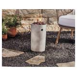 17" Pipestone Outdoor Column Fire Pit Gray - Threshold Modern Propane Gas Firepit with Lava Rock and Cover