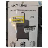 Skyline Softside Large Checked Spinner Suitcase - Gray Heather: Expandable Spinner Luggage