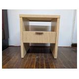 Groove Dowel Side Table with Shelf Natural Wood - Threshold™ Fully Assembled (Damage on Leg)